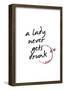 A Lady Never Gets Drunk-null-Framed Poster