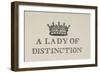 A Lady Of Distinction'. Illustration Of a Crown With Text-Thomas Bewick-Framed Giclee Print