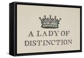 A Lady Of Distinction'. Illustration Of a Crown With Text-Thomas Bewick-Framed Stretched Canvas