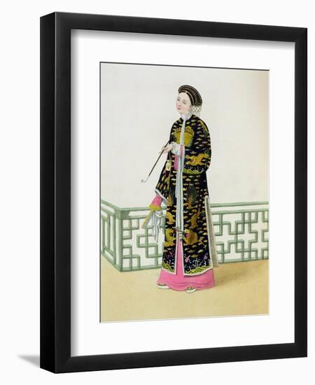 A Lady of Distinction in Her Habit of Ceremony, Plate 60 from "The Costume of China"-Major George Henry Mason-Framed Giclee Print