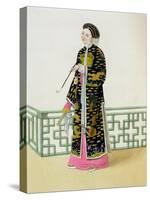 A Lady of Distinction in Her Habit of Ceremony, Plate 60 from "The Costume of China"-Major George Henry Mason-Stretched Canvas