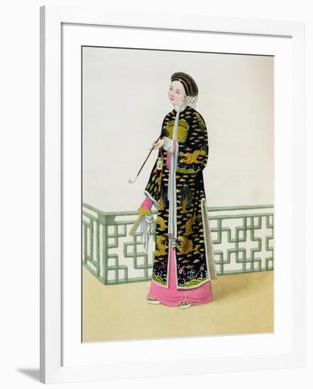 A Lady of Distinction in Her Habit of Ceremony, Plate 60 from "The Costume of China"-Major George Henry Mason-Framed Giclee Print