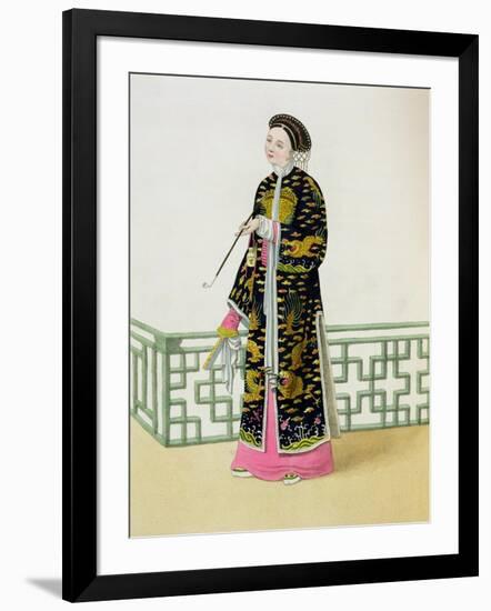 A Lady of Distinction in Her Habit of Ceremony, Plate 60 from "The Costume of China"-Major George Henry Mason-Framed Giclee Print