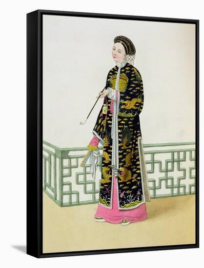 A Lady of Distinction in Her Habit of Ceremony, Plate 60 from "The Costume of China"-Major George Henry Mason-Framed Stretched Canvas