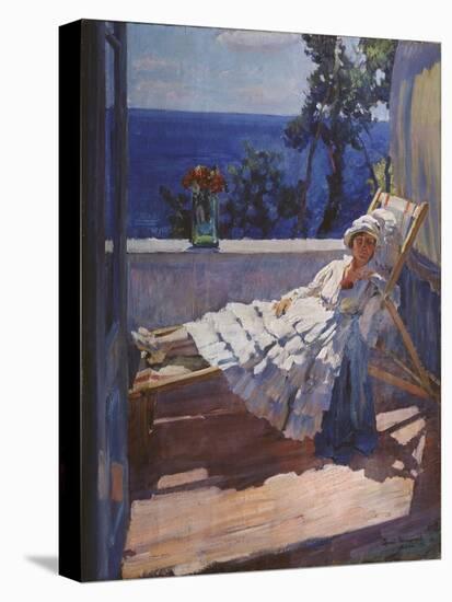 A Lady on the Balcony, 1916-Sergei Arsenyevich Vinogradov-Stretched Canvas