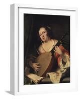 A Lady Playing the Lute, 1654-Ferdinand Bol-Framed Giclee Print