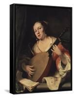 A Lady Playing the Lute, 1654-Ferdinand Bol-Framed Stretched Canvas