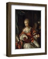 A Lady Playing the Lute in a Portico-Pieter van der Werff-Framed Giclee Print