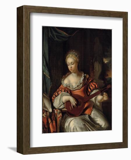 A Lady Playing the Lute in a Portico-Pieter van der Werff-Framed Giclee Print