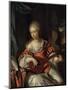 A Lady Playing the Lute in a Portico-Pieter van der Werff-Mounted Giclee Print
