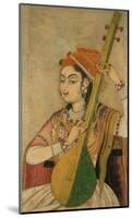 A Lady Playing the Tanpura, 1735-Unknown-Mounted Art Print