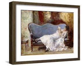 A Lady Reading-Eduardo-leon Garrido-Framed Giclee Print