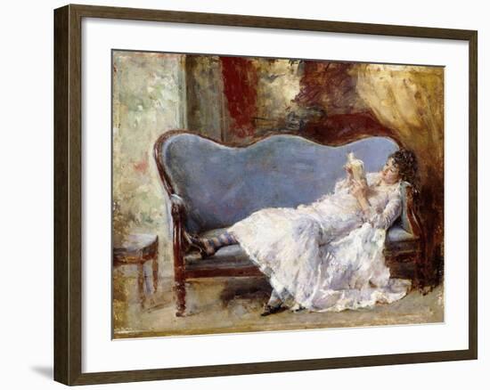 A Lady Reading-Eduardo-leon Garrido-Framed Giclee Print