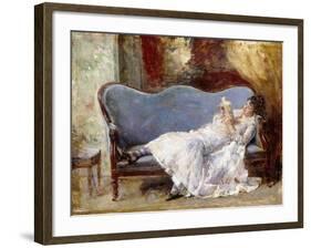 A Lady Reading-Eduardo-leon Garrido-Framed Giclee Print