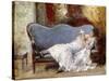 A Lady Reading-Eduardo-leon Garrido-Stretched Canvas