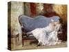 A Lady Reading-Eduardo-leon Garrido-Stretched Canvas