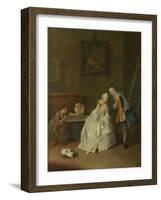 A Lady Receiving a Cavalier, 1747-1755-Pietro Longhi-Framed Giclee Print