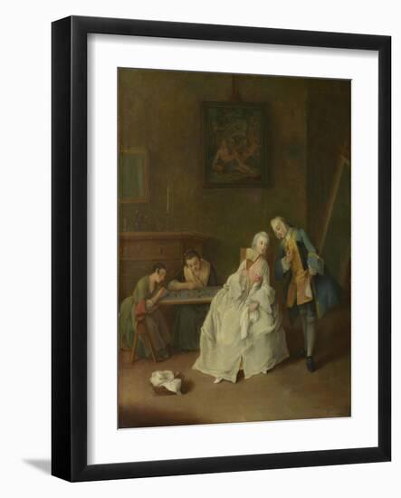 A Lady Receiving a Cavalier, 1747-1755-Pietro Longhi-Framed Giclee Print