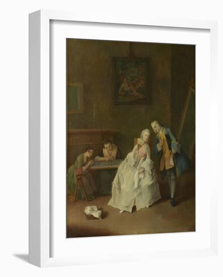 A Lady Receiving a Cavalier, 1747-1755-Pietro Longhi-Framed Giclee Print