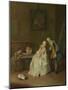 A Lady Receiving a Cavalier, 1747-1755-Pietro Longhi-Mounted Giclee Print