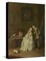 A Lady Receiving a Cavalier, 1747-1755-Pietro Longhi-Stretched Canvas