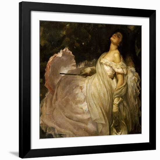 A Lady Reclining in the Shade-Miguel Muntanet-Framed Giclee Print