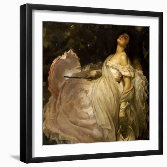 A Lady Reclining in the Shade-Miguel Muntanet-Framed Giclee Print