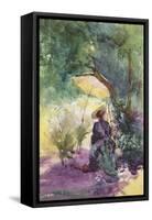 A Lady Sketching in a Glade under the Shade of a Parasol-Mildred Anne Butler-Framed Stretched Canvas