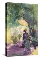 A Lady Sketching in a Glade under the Shade of a Parasol-Mildred Anne Butler-Stretched Canvas