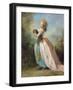 A Lady with a Dog-Jean-frederic Schall-Framed Giclee Print