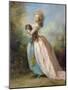 A Lady with a Dog-Jean-frederic Schall-Mounted Giclee Print