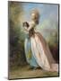 A Lady with a Dog-Jean-frederic Schall-Mounted Giclee Print