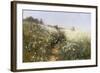 A Lady with a Parasol in a Meadow with Cow Parsley, 1881-Ivan Ivanovitch Shishkin-Framed Giclee Print