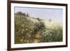 A Lady with a Parasol in a Meadow with Cow Parsley, 1881-Ivan Ivanovitch Shishkin-Framed Giclee Print