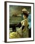 A Lady with a Parasol Looking Out to Sea-Alfred Emile Léopold Stevens-Framed Giclee Print