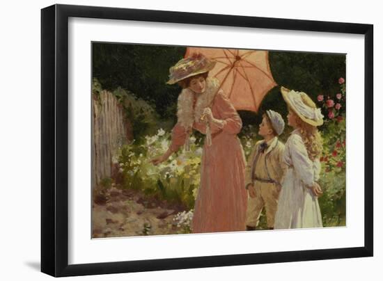 A Lady with a Parasol Showing How to Make a Strawberry Barrel-Percy Tarrant-Framed Giclee Print