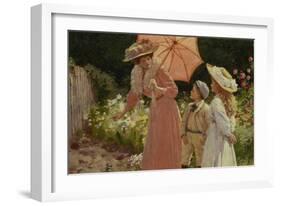 A Lady with a Parasol Showing How to Make a Strawberry Barrel-Percy Tarrant-Framed Giclee Print