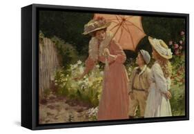 A Lady with a Parasol Showing How to Make a Strawberry Barrel-Percy Tarrant-Framed Stretched Canvas