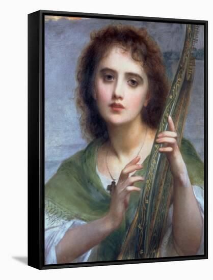 A Lady with Lyre-Charles Edward Halle-Framed Stretched Canvas