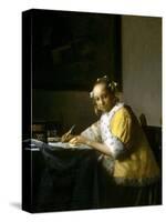 A Lady Writing a Letter-Johannes Vermeer-Stretched Canvas