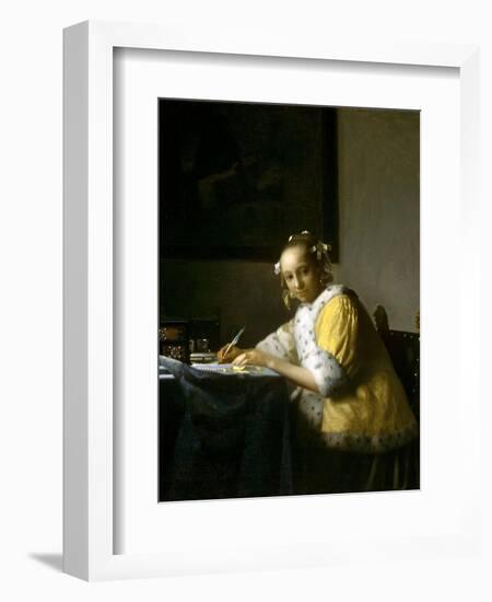 A Lady Writing a Letter-Johannes Vermeer-Framed Giclee Print