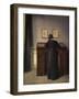 A Lady Writing at Her Desk-Vilhelm Hammershoi-Framed Giclee Print