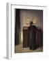 A Lady Writing at Her Desk-Vilhelm Hammershoi-Framed Giclee Print