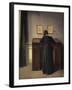 A Lady Writing at Her Desk-Vilhelm Hammershoi-Framed Giclee Print