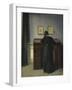 A Lady Writing at Her Desk-Vilhelm Hammershoi-Framed Giclee Print