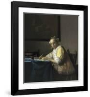 A Lady Writing, c. 1665-Jan Vermeer-Framed Premium Giclee Print