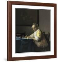 A Lady Writing, c. 1665-Jan Vermeer-Framed Premium Giclee Print