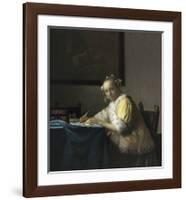 A Lady Writing, c. 1665-Jan Vermeer-Framed Premium Giclee Print