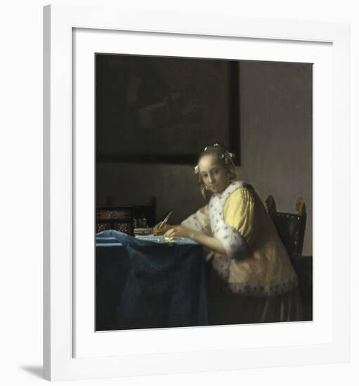 A Lady Writing, c. 1665-Jan Vermeer-Framed Premium Giclee Print