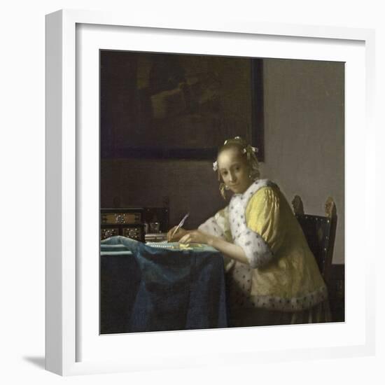 A Lady Writing, C. 1665-Johannes Vermeer-Framed Giclee Print